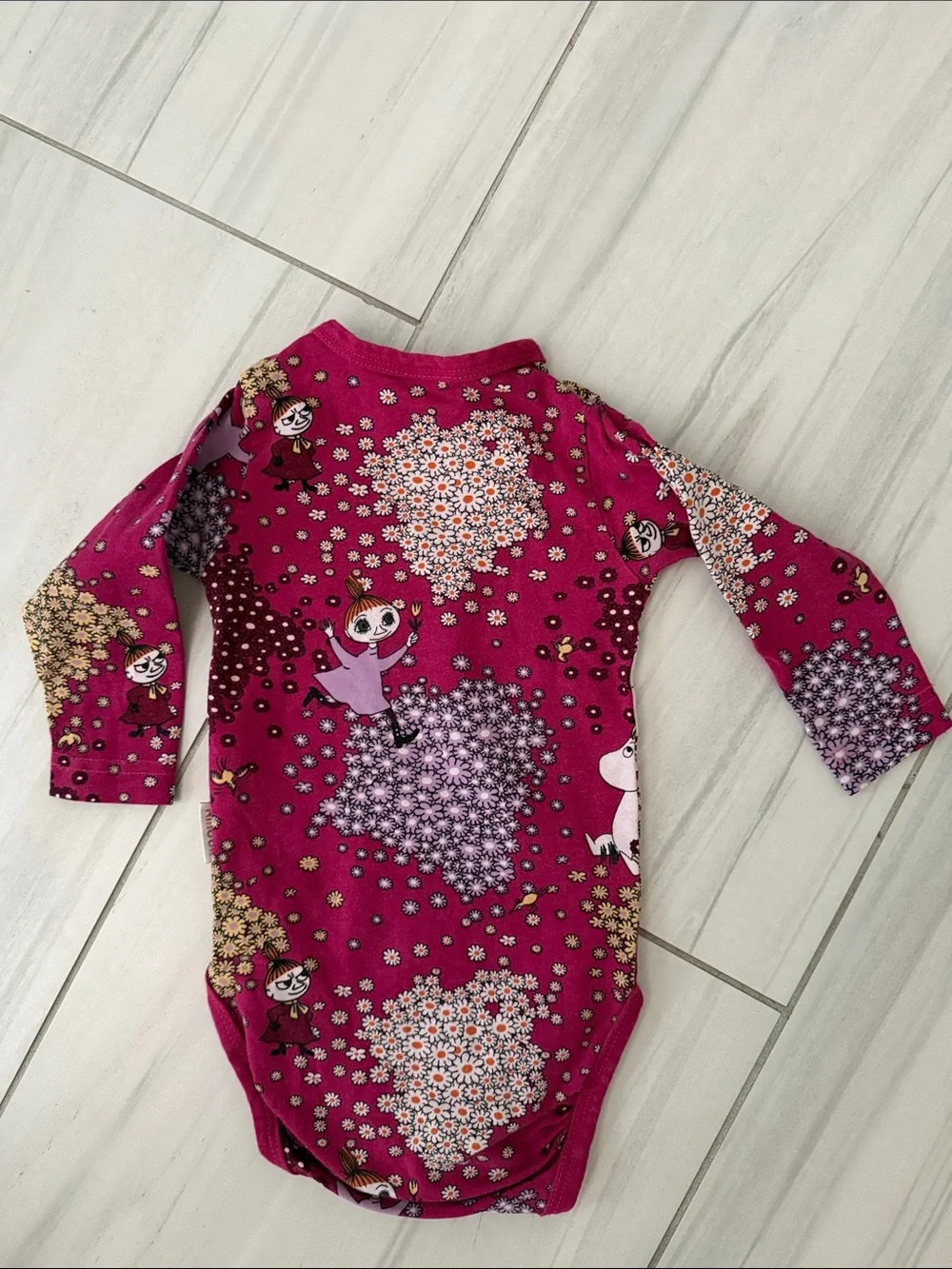 Moomin Characters Cotton Magenta Long-Sleeve Baby Bodysuit 3-6M/68cm